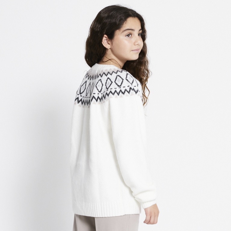 Pattern knit sweater "Britta star" Offwhite 2